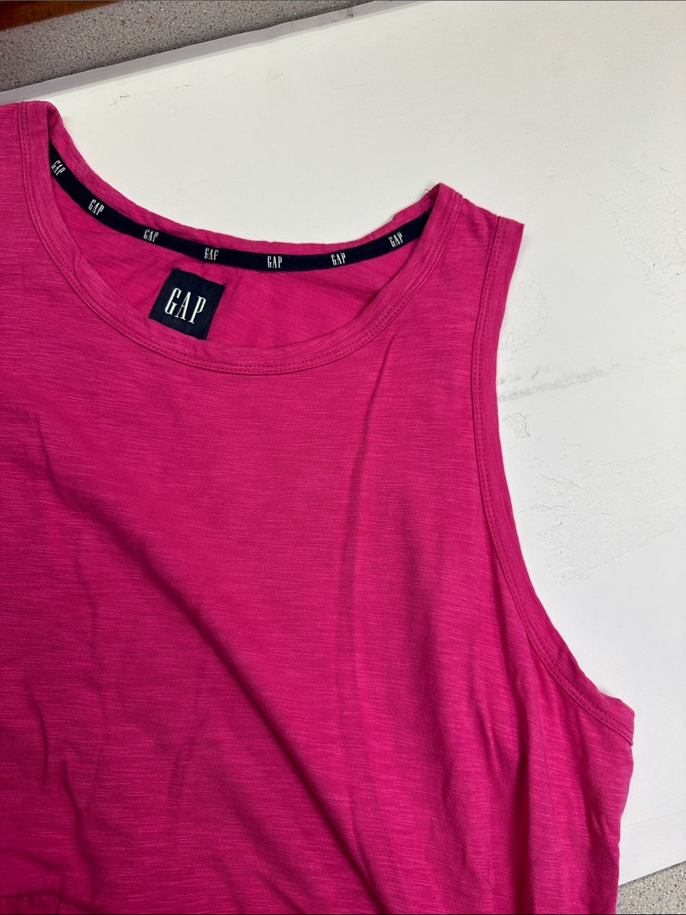 Gap Sleeveless Tiered Mini Dress, Hot Pink, Crewneck Cotton Blend Size XXL
